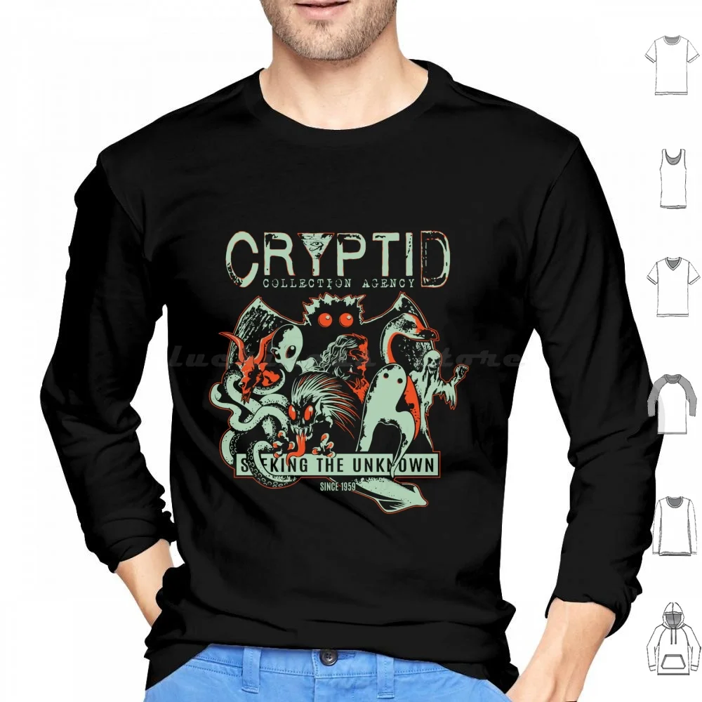 

Толстовка с капюшоном Cryptid Collections, хлопковая толстовка с длинными рукавами Cryptids Cryptozoology Monsters Mothman Kraken Bigfoot Sasquatch Chupacabra
