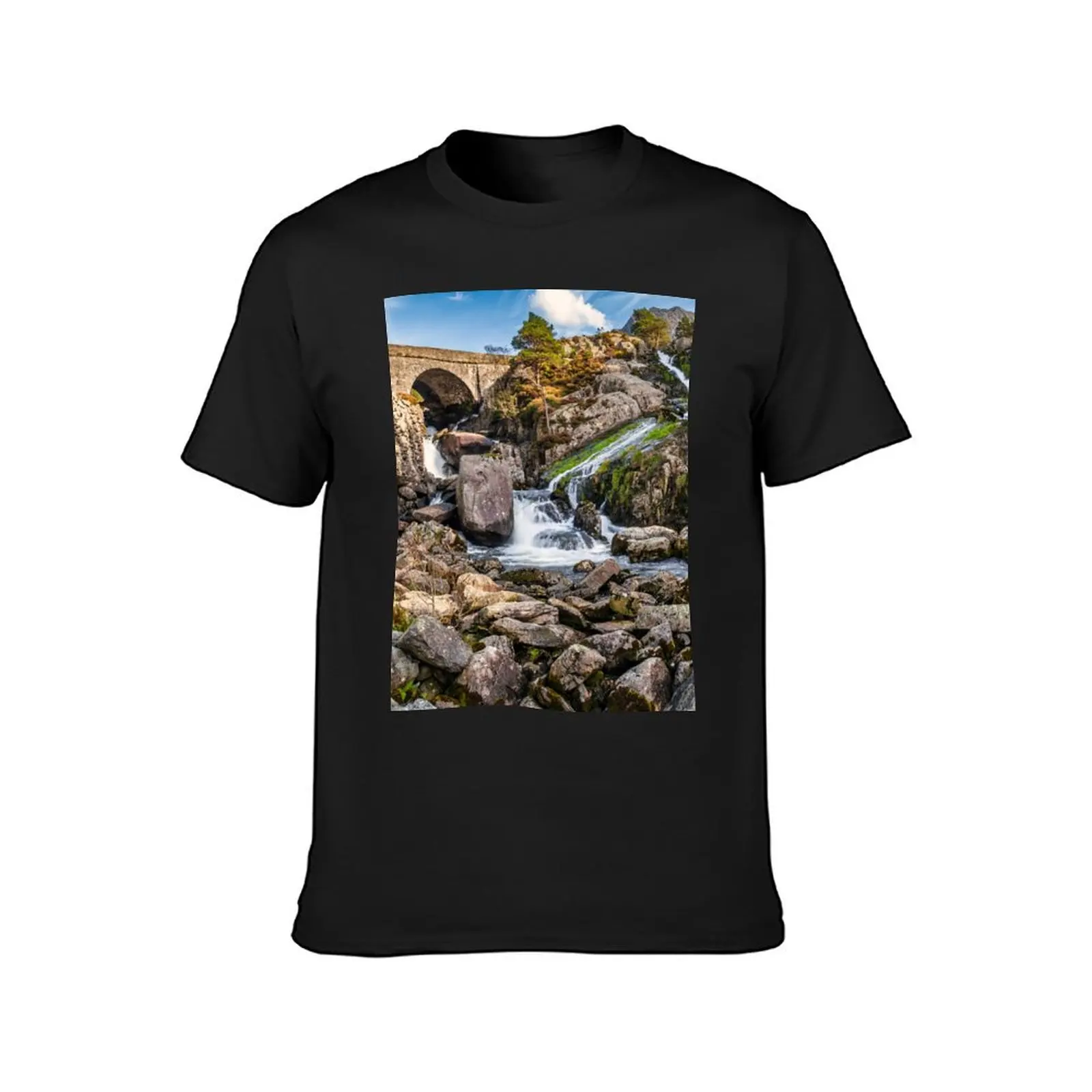 Pont Pen-y-Benglog Bridge Waterfall T-Shirt quick-drying boys whites plain men clothing