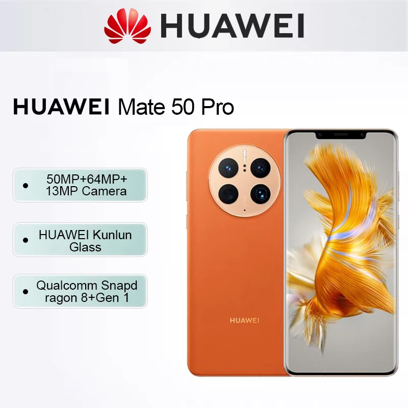 

HUAWEI Mate 50 Pro Smartphone 6.74 inch OLED HarmonyOS 50MP+60MP Camera Kunlun Glass IP68 dust/water Original Mobile phones