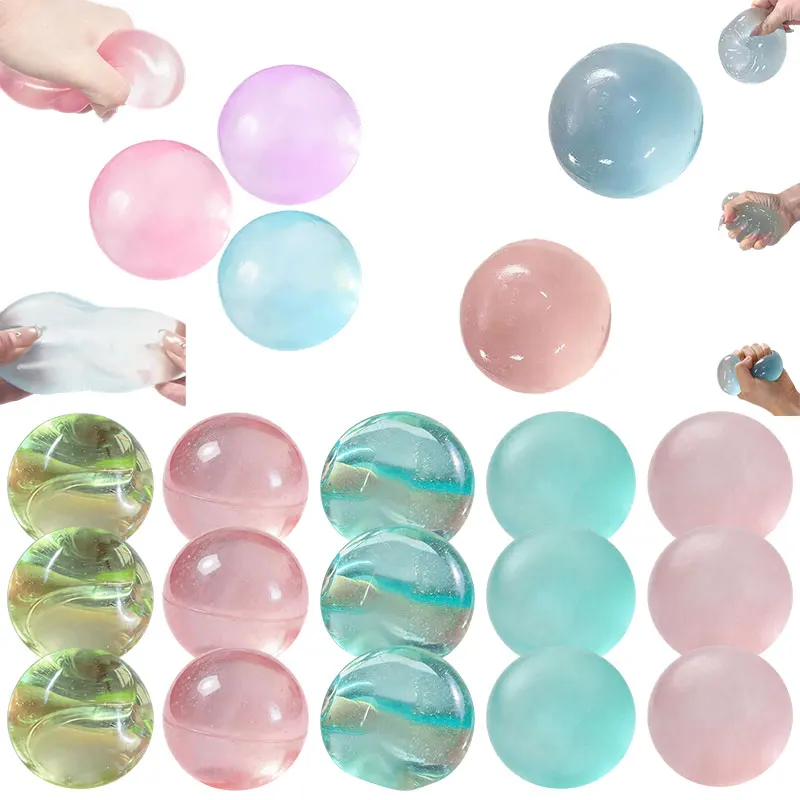 Hot Handmade Coconut Oil Squishy Ball Slow Rising Fidget Stress Ball Clear Jelly Sensory Ball Soft Stress Relief Toy for Adults