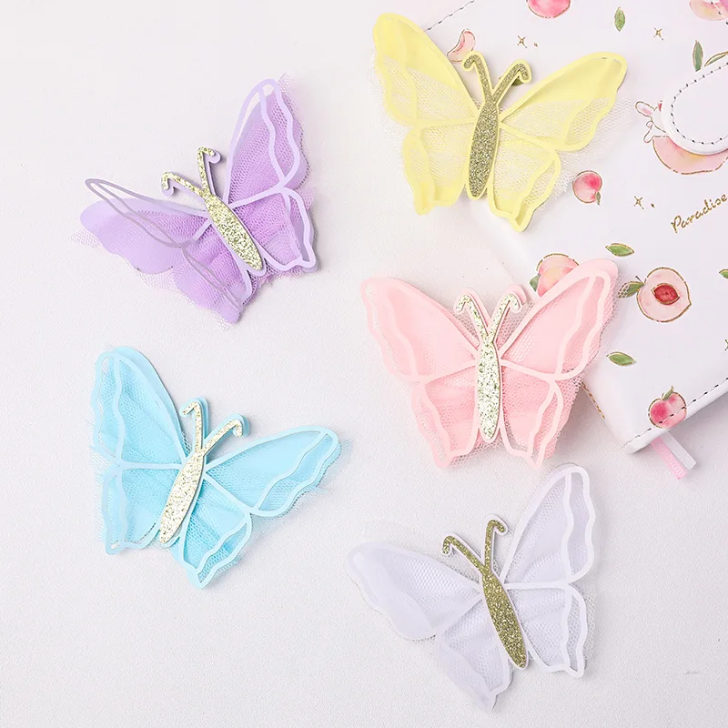 Cake Topper Butterfly Pink Blue White Cake Flags Happy Birthday Wedding Decoration Baby Shower Kids Party Baking DIY Decor Gift