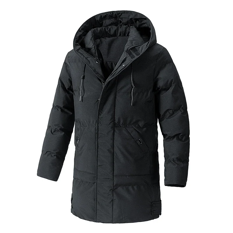 Winter Men's Warm Padded Jackets Fashion Men Mid-Long Cotton Down Parkas Men Thermal Windbreaker Hooded Coats Plus Size 7XL 8XL