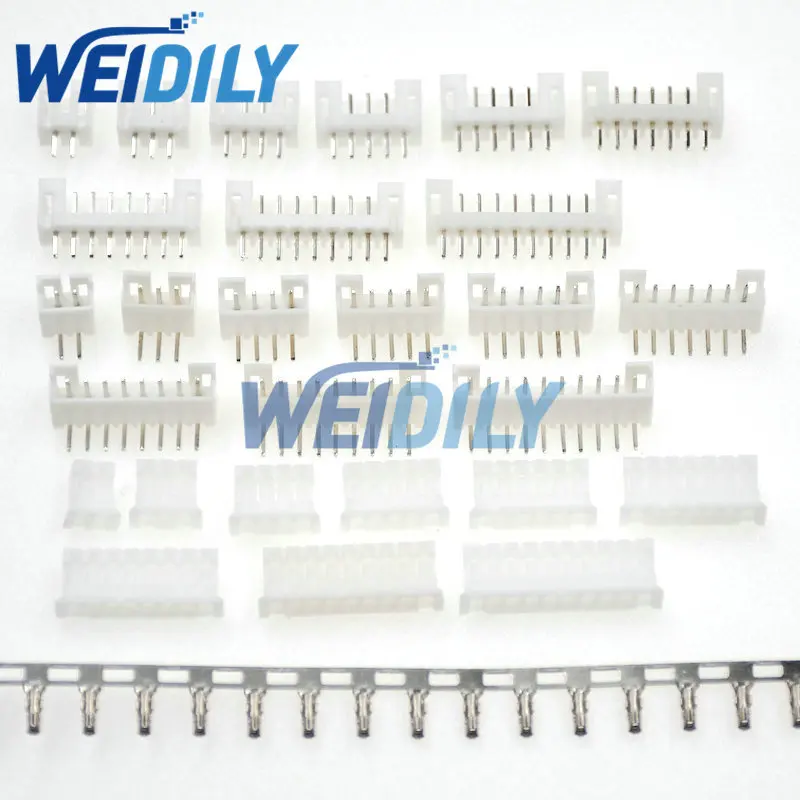 50PCS PH2.0 Connector 2.0mm Pitch Straight/Right Angle Pin Female Housing Shell Plug 2P 3P 4P 5P 6P7P8P9P 10P Terminal For PCB