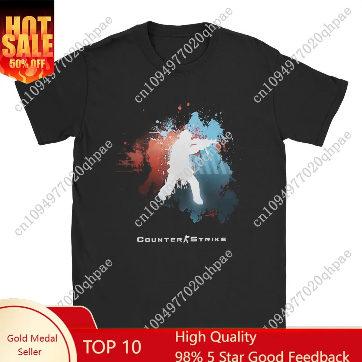

Counter-Strike 2 CS Go T Shirts Men's 100% Cotton Creative T-Shirts Crew Neck Shootting Game Tees Short Sleeve Tops Gift Idea
