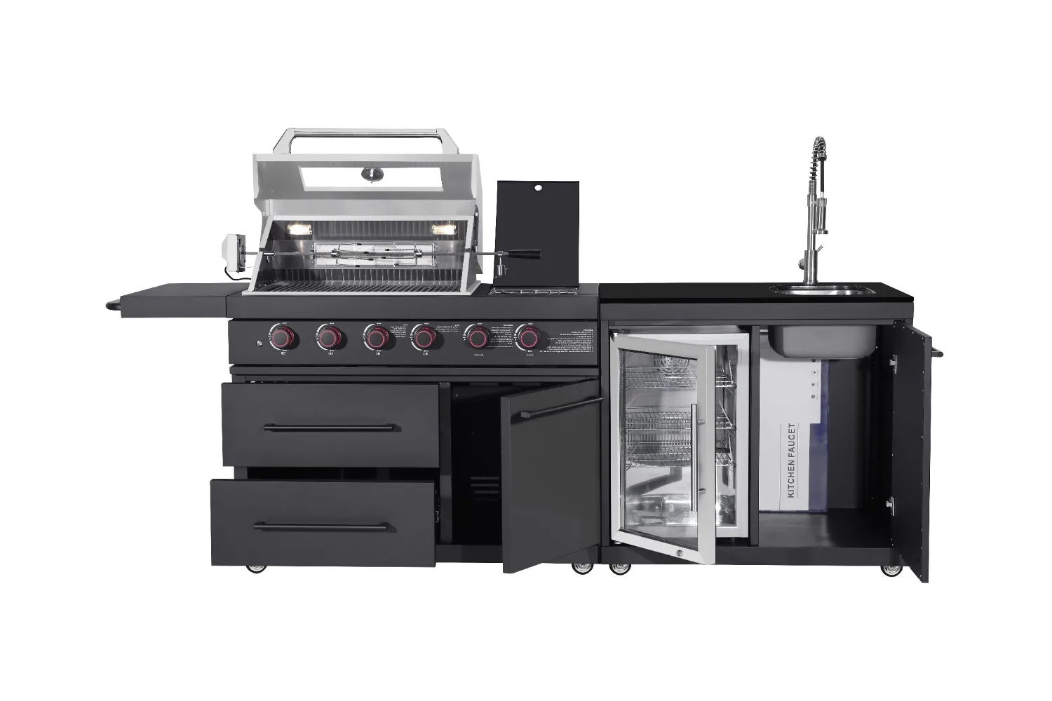 High Quality Mini Outdoor Kitchen Cabinets with BBQ Grill Sink Fridge for Outdoor Living