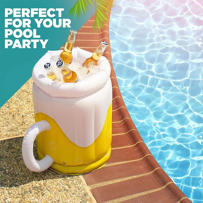 

Inflatable Beer Mug Ice Bucket - Portable Outdoor Beer Cooler, Beach Pool Party Ice Storage for Beverage Chilling Creativity