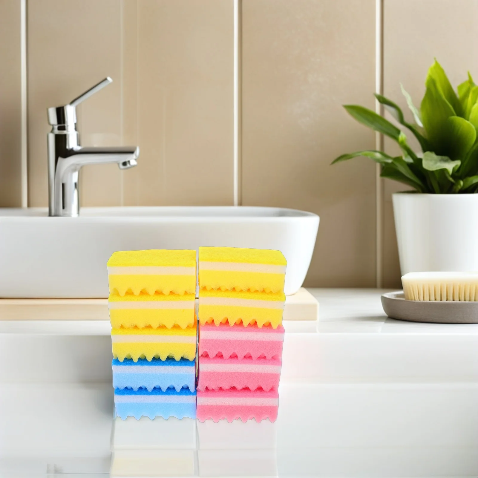 

10pcs Dish Sponges Extra Thick Cleaning Scrubber Eraser Sponge for Kitchen Household No Smell Durable Scrubbing