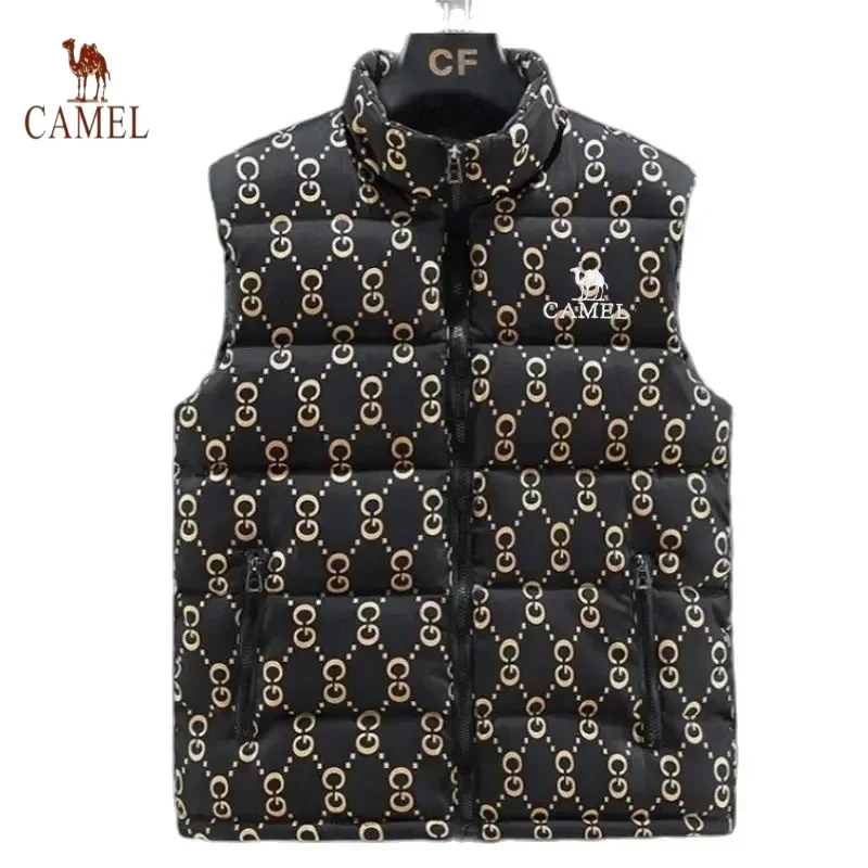 Men\'s Embroidered Warm Vest Vest for Autumn and Winter, New Luxurious and Fashionable Casual Outdoor Windproof Sleeveless Jacket