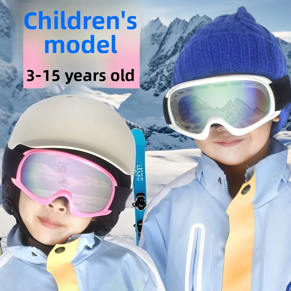 

Kids' Ski Goggles - Unisex Anti-Fog Windproof Revo Lens Professional Mountaineering & Skiing Eyewear