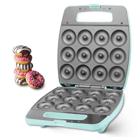 Mini Donut Maker Machine Bake 12 Mini Doughnuts Maquina Para Hacer Donas Perfect for Breakfast Snacks Desserts and More