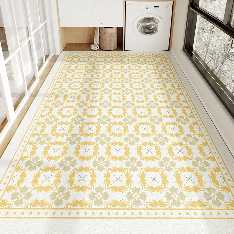 European and American Style Carpets Pvc Waterproof Carpet Home Bedroom Cloakroom Rugs Kitchen Balcony Anti-fouling Scrubable Rug