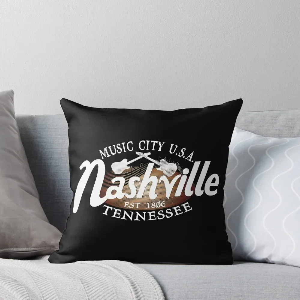 

Nashville TN Tshirt Vintage Music City USA EST 1806 Gift Throw Pillow Pillowcase Cushion Pillowcase pillow