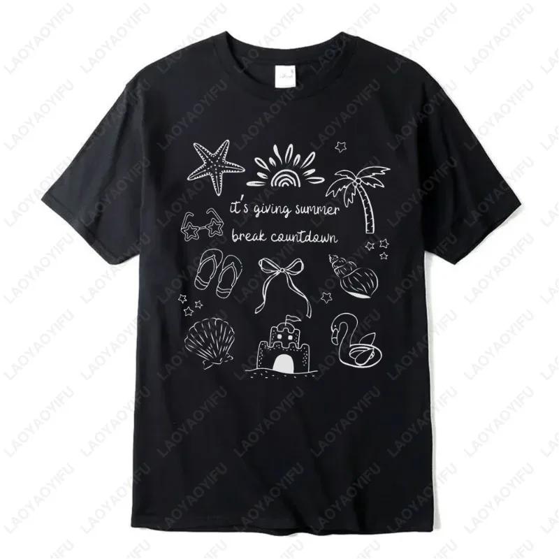 

Teachers Summer School Out for Happy Last Day of TShirt Creative Unique Pattern Print Camisetas Unisex Regular Short Sleeve Gift