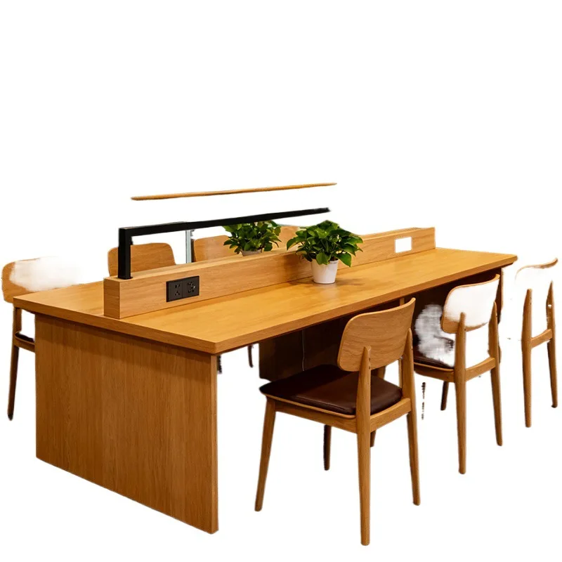 School Library Reading Table Study Room Lighted Reading Table Solid Wood University Smart Reading Room Desk