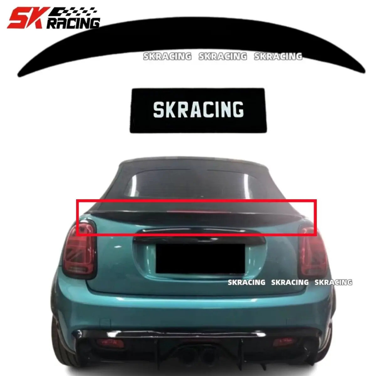 

Glossy Black For Mini Cooper S F57 Convertible Rear Trunk Spoiler Wing Body Kit