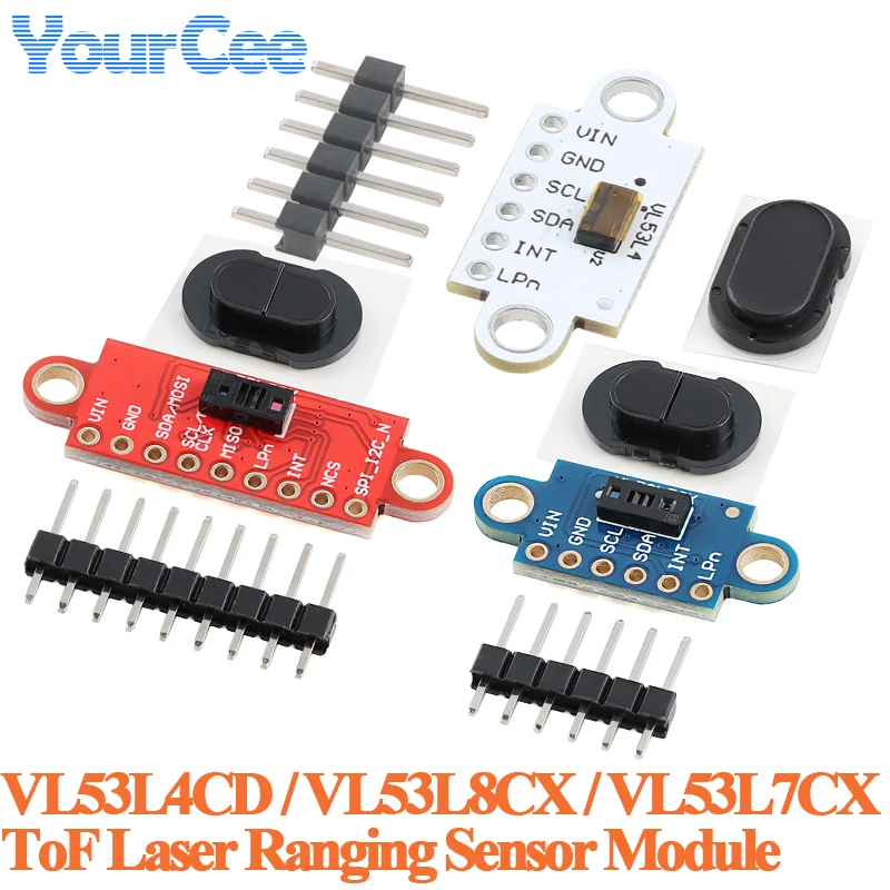 5pcs/1pc VL53L8CX VL53L7CX 8x8 VL53L4CD High-Precision Time-of-Flight ToF Proximity Sensor Laser Ranging Module with Cover