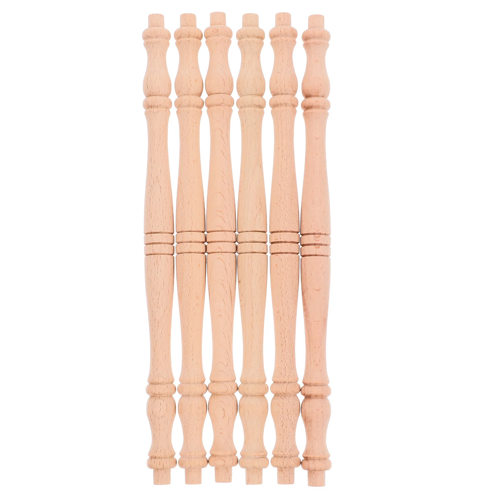 

6pcs Solid Wood Spindles for Furniture Table Legs Staircase Deck Railing Unfinished Wooden Decor Storage Usage Durability