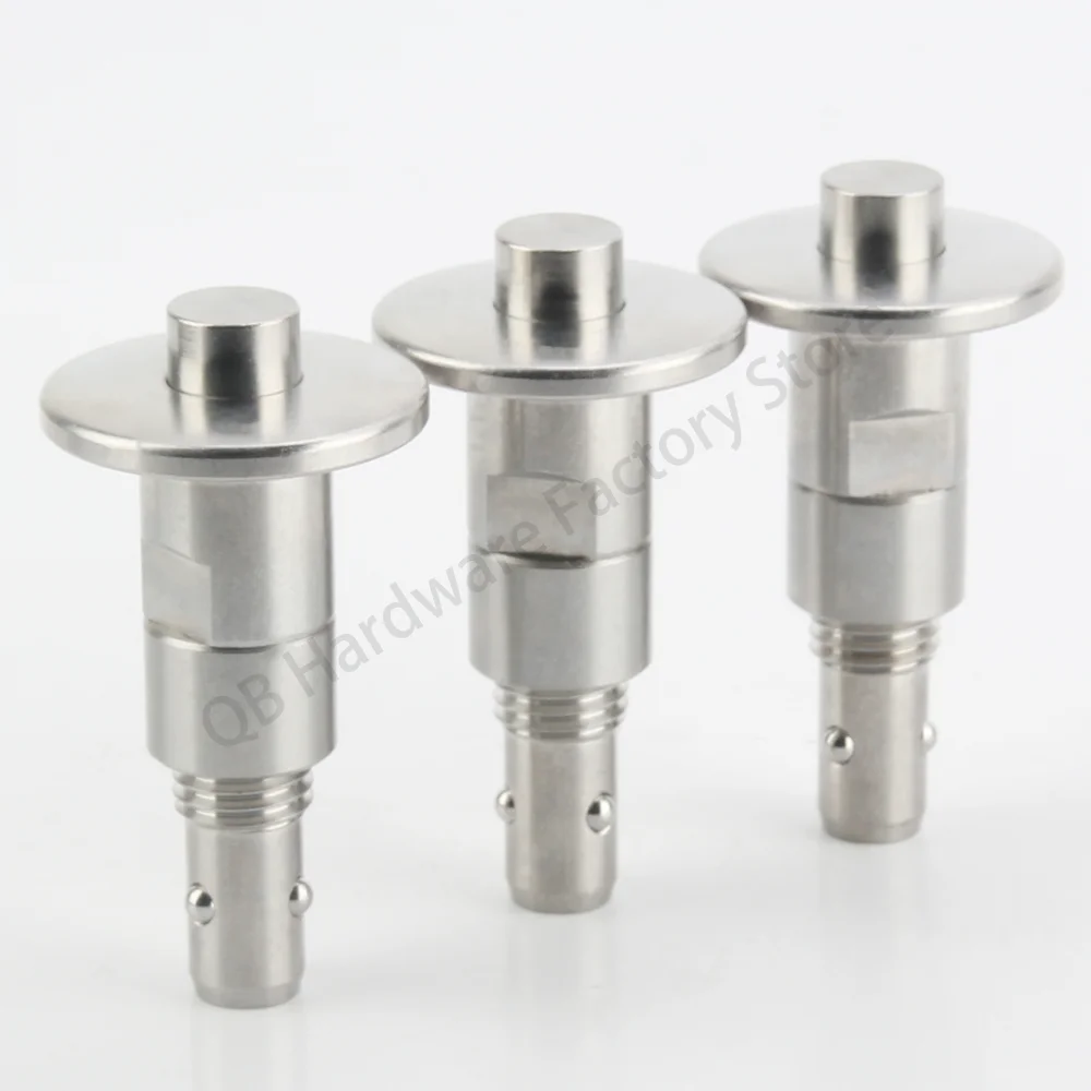 

QB126 Adjustable Length SUS304 Stainless Steel Three Balls Spring Locking Pin With Button Handle