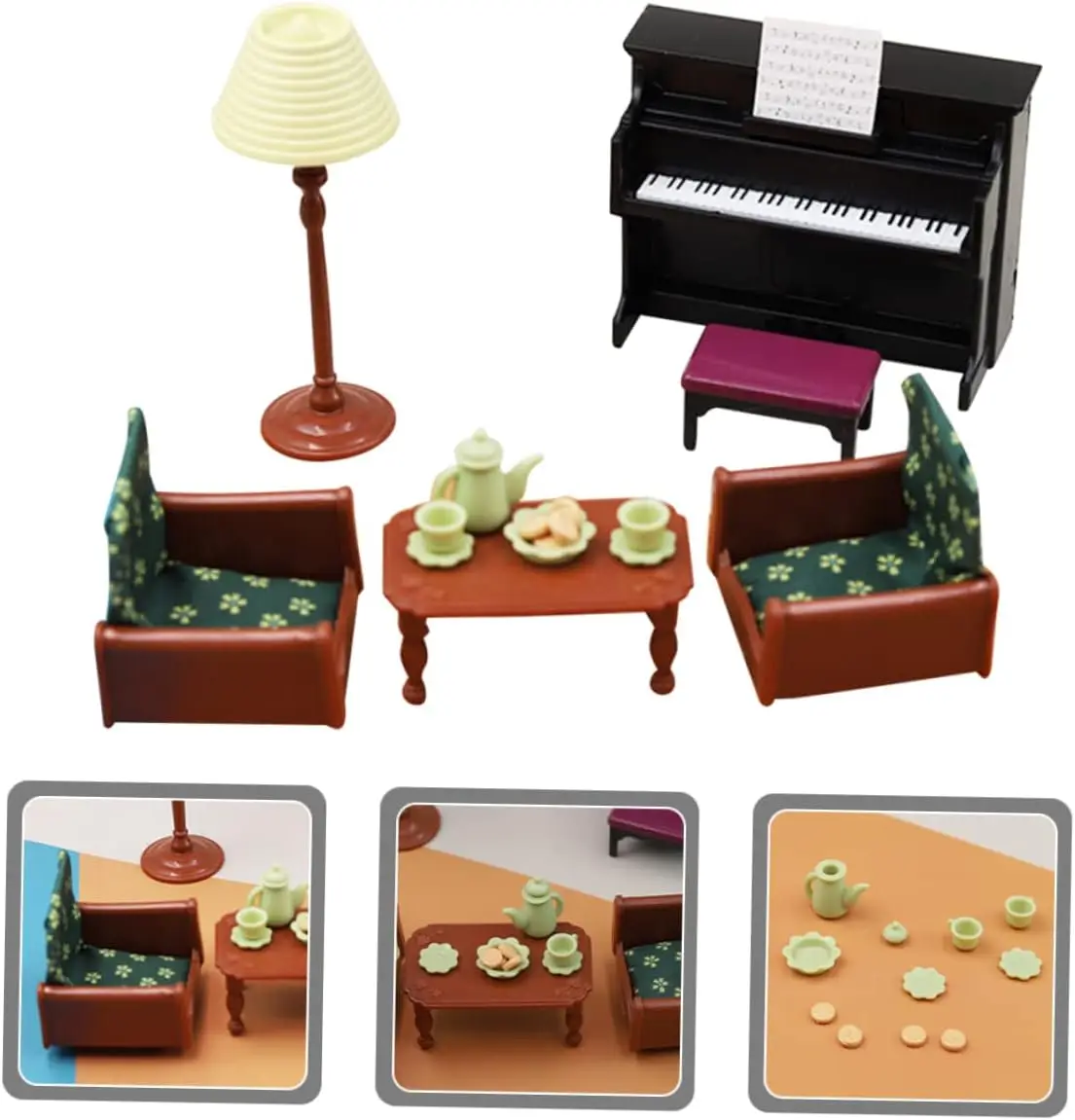 1:12 móveis em miniatura floresta família simulação cena modelo kit variou cena combinação conjunto casa de bonecas brinquedo para presentes da menina brinquedos