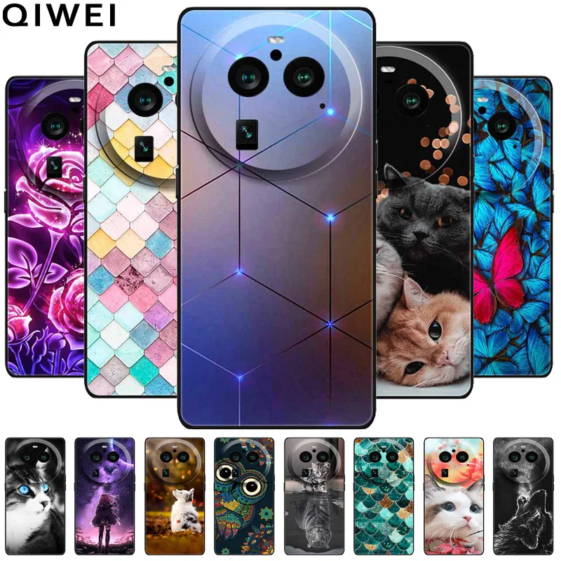 For Oppo Find X6 Pro Case Soft Silicone Lovely Cat TPU Phone Cases for Find X6 / X6Pro / X7 Ultra 5G Cover Capa Shockproof Shell