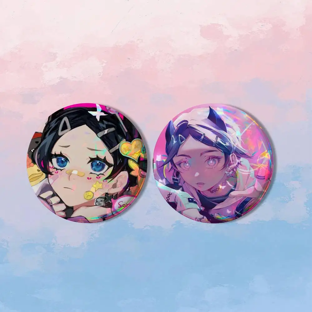 S-Street Fighter C-Chun-Li 2 piece set Pins Creativity Printed Pictures Text Metal Lapel Badges Brooches Jewelry Gift