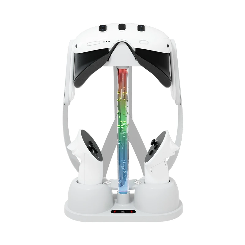 3台用vrヘッドセット充電ドック-充電スタンド-3台用充電ステーション-rgbライト付き収納スタンド-a22u