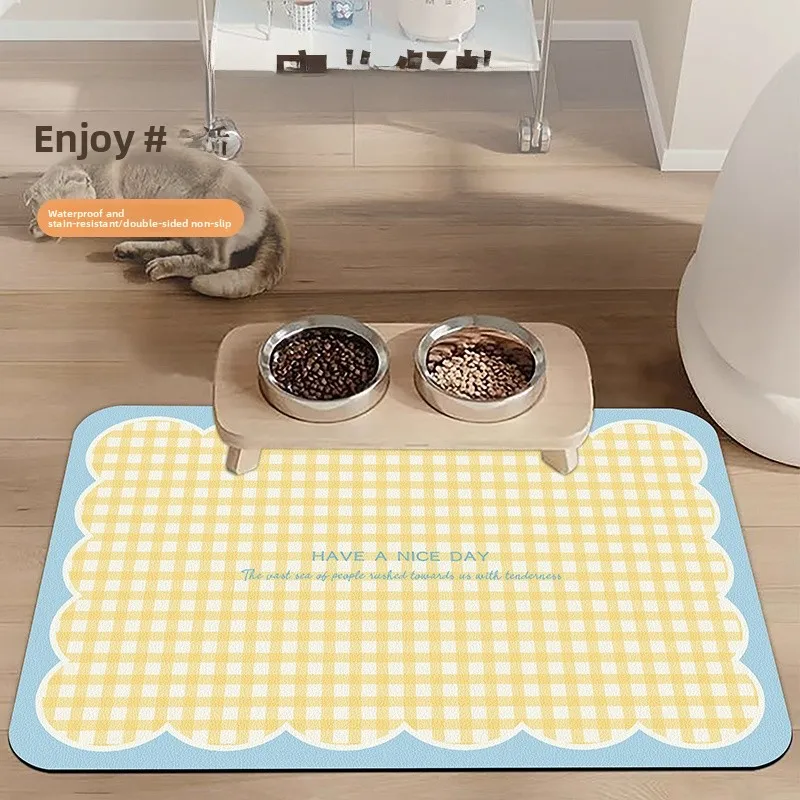 

Waterproof PVC Pet Feeding Mat for s And Dogs Easy to Clean Non-sti Hair Resistant Durable Meal Mat with Anti-spla Fea...