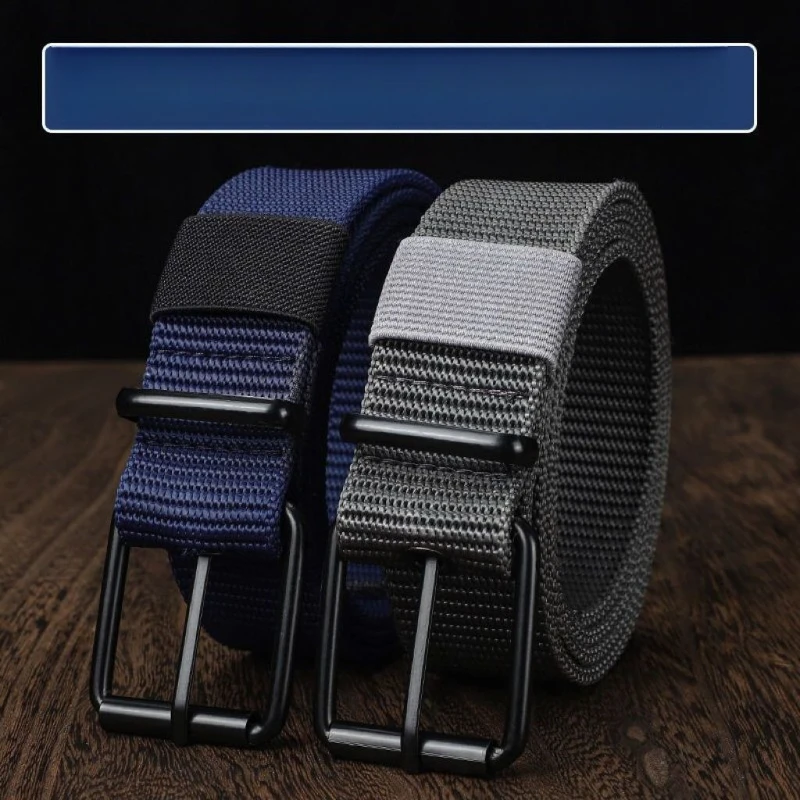 Long Military Training Canvas Belt Men's Belt Student Jeans Belt Wholesale Porous Pin Buckle Belt Men's Work
