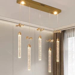 Modern home decoration salon lamps for living room smart crystal Pendant lights dining room indoor lighting