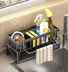 Kitchen Sink Drain Rack plastic Self-draining Sink Shelf Soap Sponge Holder Dishcloth Towel Rack filter basket