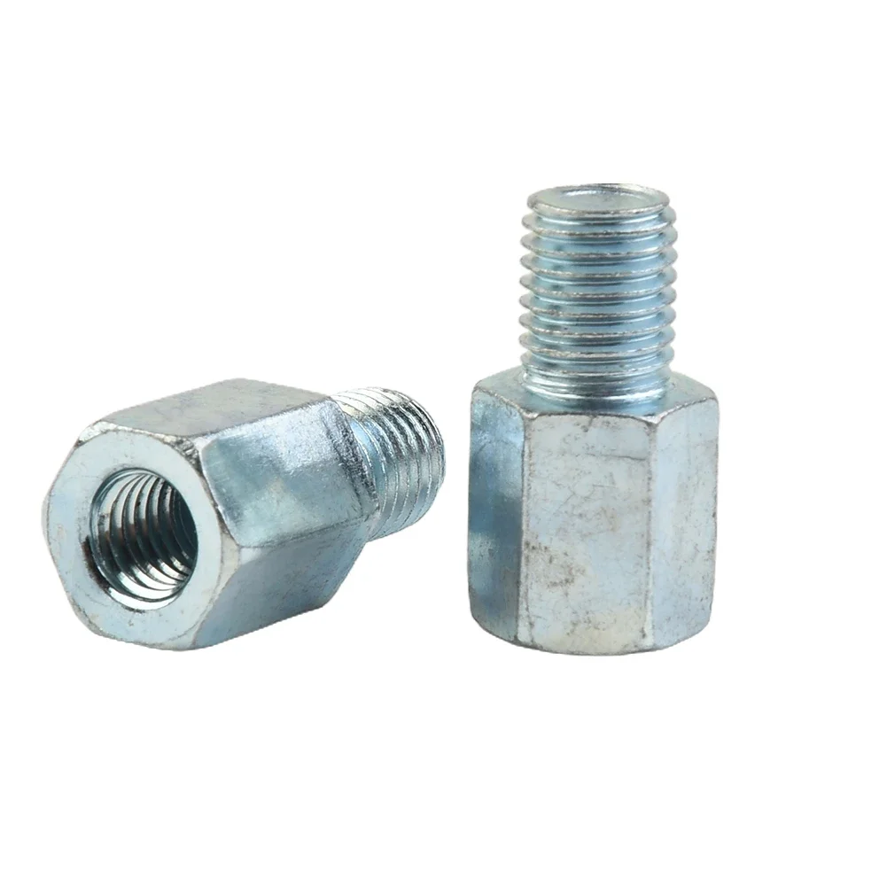 2pcs Motorcycle Or Scooter Mirror Adapters - 8mm To 10mm Clockwise Threaded Motorcycle Screw And Nut Replacement