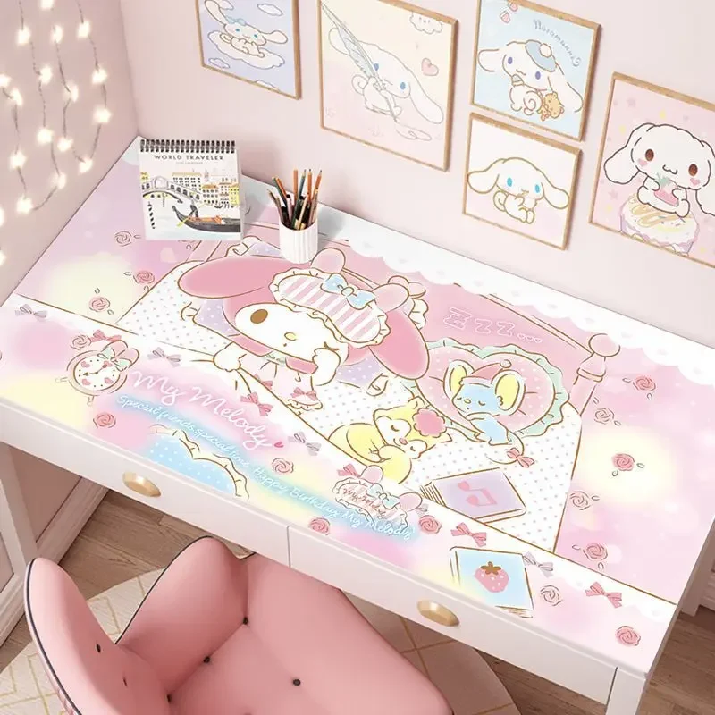 

Sanrio Kawaii Hello Kitty Children Desk Mats My Melody Kuromi Anime Cartoon Ins Style Waterproof Student Protection Tablecloth