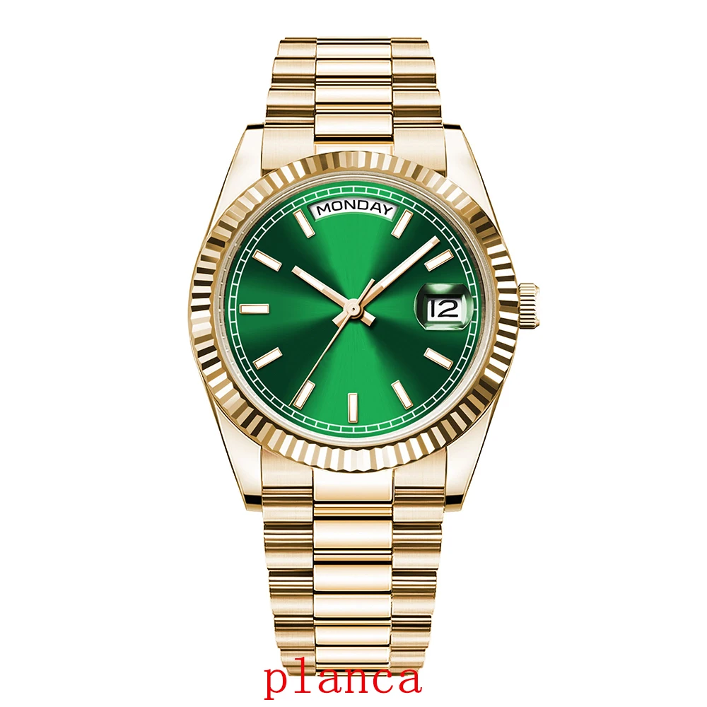 골드/로즈 골드 39mm 기계식 시계 럭셔리 사파이어 글래스 디스플레이 자동 무브먼트 NH36 시계