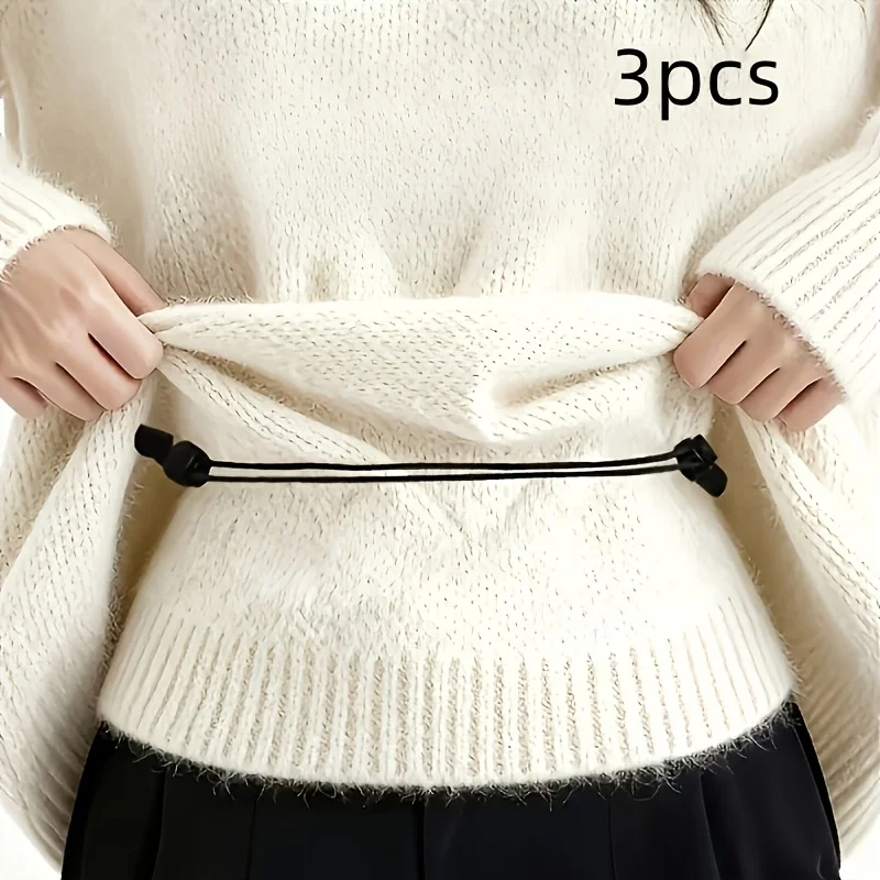 3Pcs Adjustable Crop Band For Tucking Sweater And Shirt, The Elastic Tucking Band To Change The Style Of Your Tops, Durable