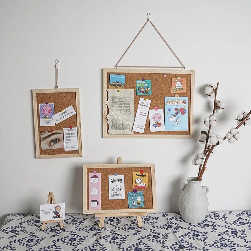 Kawaii นุ่มไม้ Letter Board ข้อความตกแต่งโปสการ์ด Photo Wall Cork Board Memo กระดาษพื้นหลังเครื่องเขียน