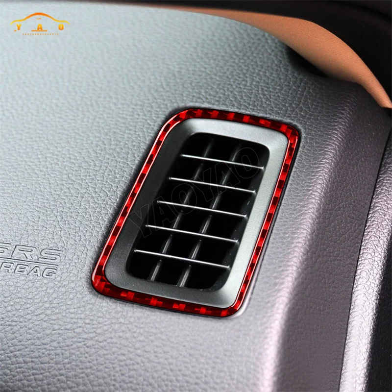 Real Carbon Fiber Dashboard Air Conditioning Outlet Panel Trim Cover Car Interior Accessories Sticker For Honda Accord 2014-2017