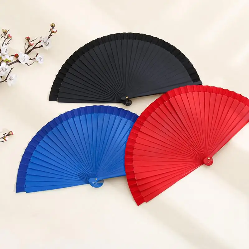 1pcs Hand Fan Held Portable Spanish Dances Fabric Folding Party Wedding Gift Decoration Ornaments Dance Hand Fan