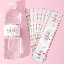 10pcs Unicorn Style Bottle Labels Stickers Pink Unicorn Theme Sticker for Girls Birthday Babyshower Wedding Party Decor Supplies