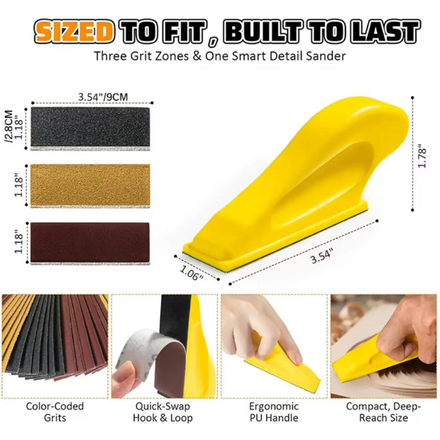 1Set Detail Sandpaper Sheets Kit, Mini Sanding Strips, Wet & Dry Use, Paper Backing, Ideal for Small Project Detailing, Crafts