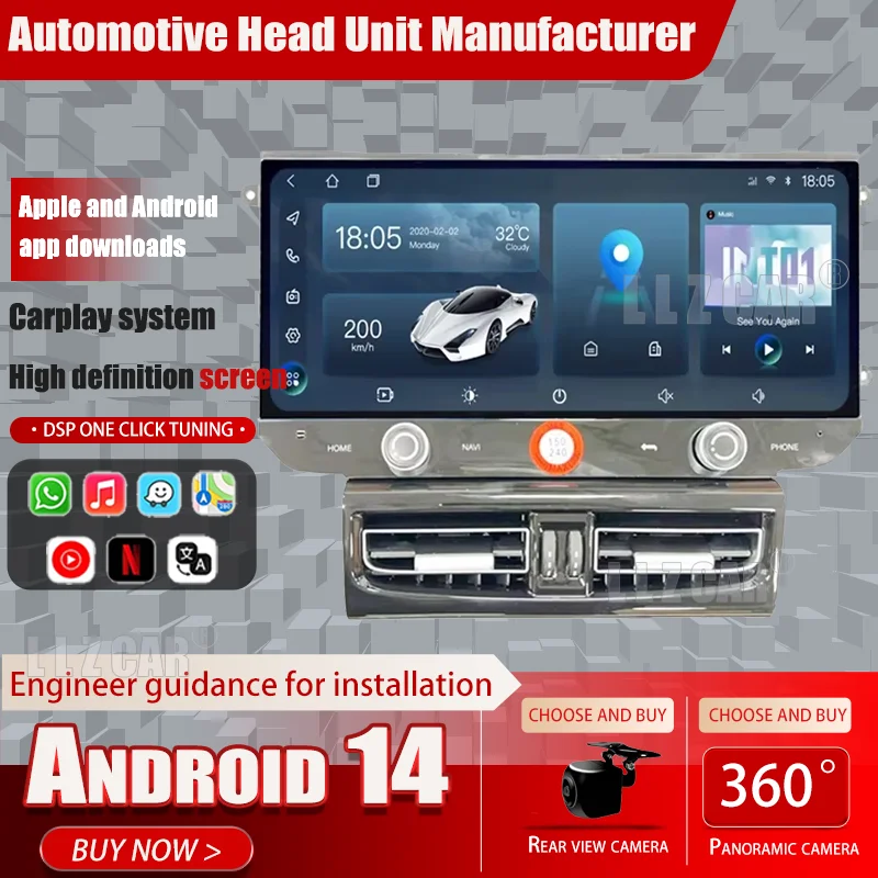 

For Porsche Panamera 2010-2016 CarPlay Car Radio Navigation 12.3 inch Touch QLCD Wave Screen and Co-pilot Screen Android 13 DSP