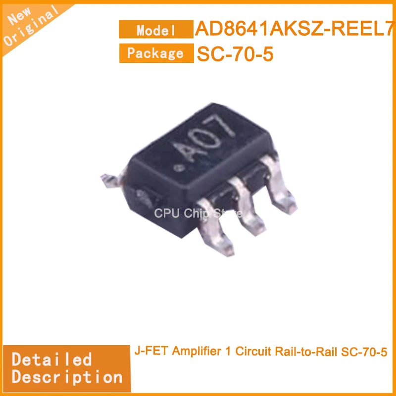 5Pcs/Lot  New Original   AD8641AKSZ-REEL7  AD8641AKSZ  J-FET Amplifier 1 Circuit Rail-to-Rail SC-70-5