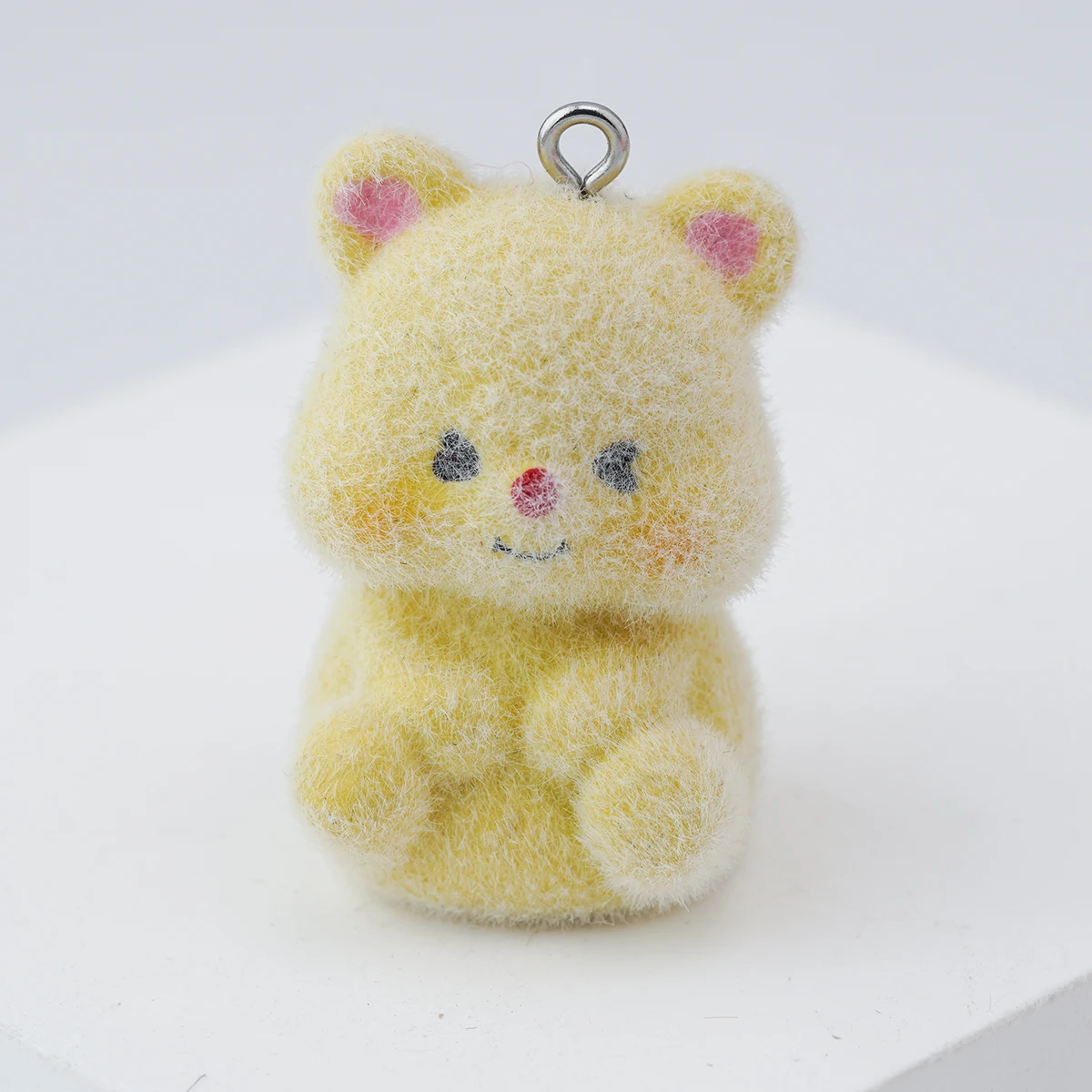 30pcs 3D Fluffy Little Yellow bear Charms Cartoon animals doll Pendant For making Necklace Keychains DIY crafts Jewelry fittings