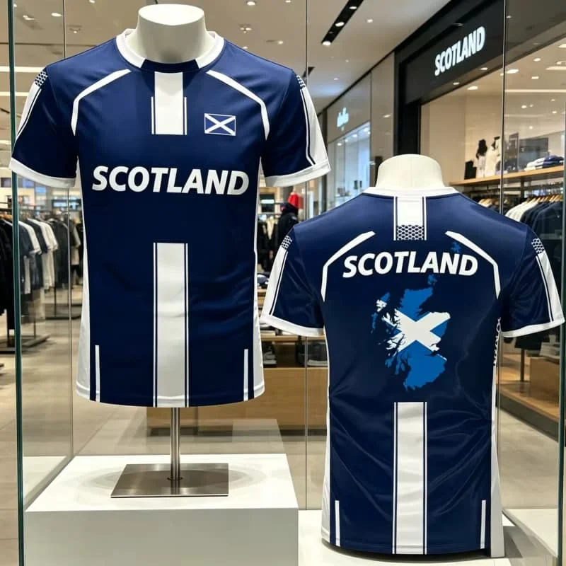 

Scotland Flag Map Print Jersey Men's Sports Training Football T-shirt Unisex Casual Quick-dry Breathable O-neck Family Kids Tees