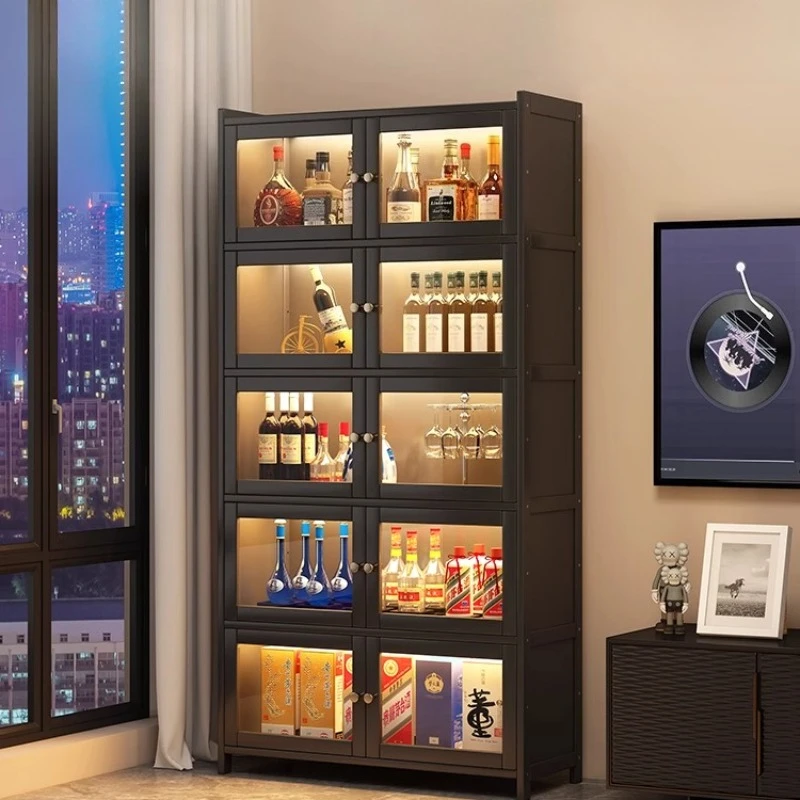 درج خزانة خزائن جانبية خزانة بار صغيرة غرفة المعيشة الفاخرة متجر مكافحة الأثاث الخشبي عرض المشروبات قبو النبيذ الكافا