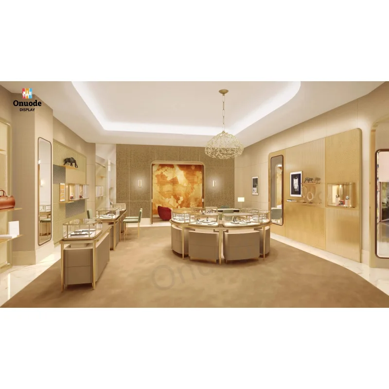 custom.Jewelry Display Furniture with Showcases, Wall Cabinets and Counters Retail Interior Design and Luxury Shop Pro