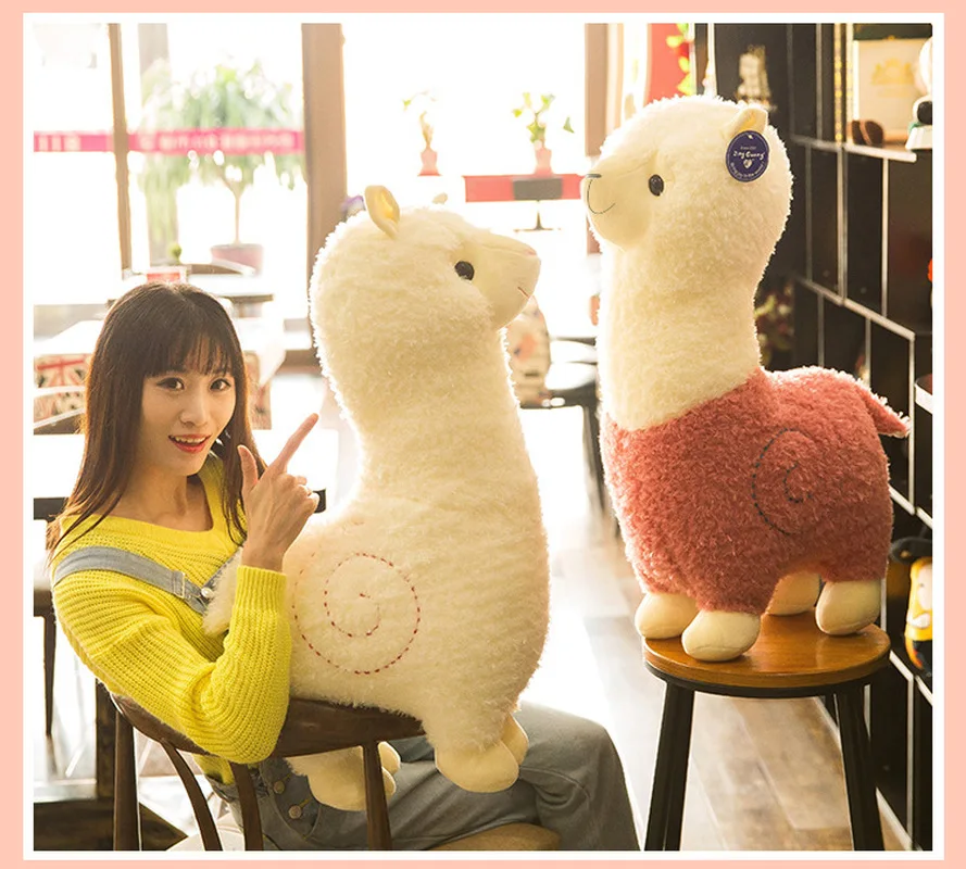 80cm Alpaca Plush Toy 6 Colors Cute Animal Doll Soft Cotton stuffed doll Home office decor Kids girl Birthday Christmas Gift