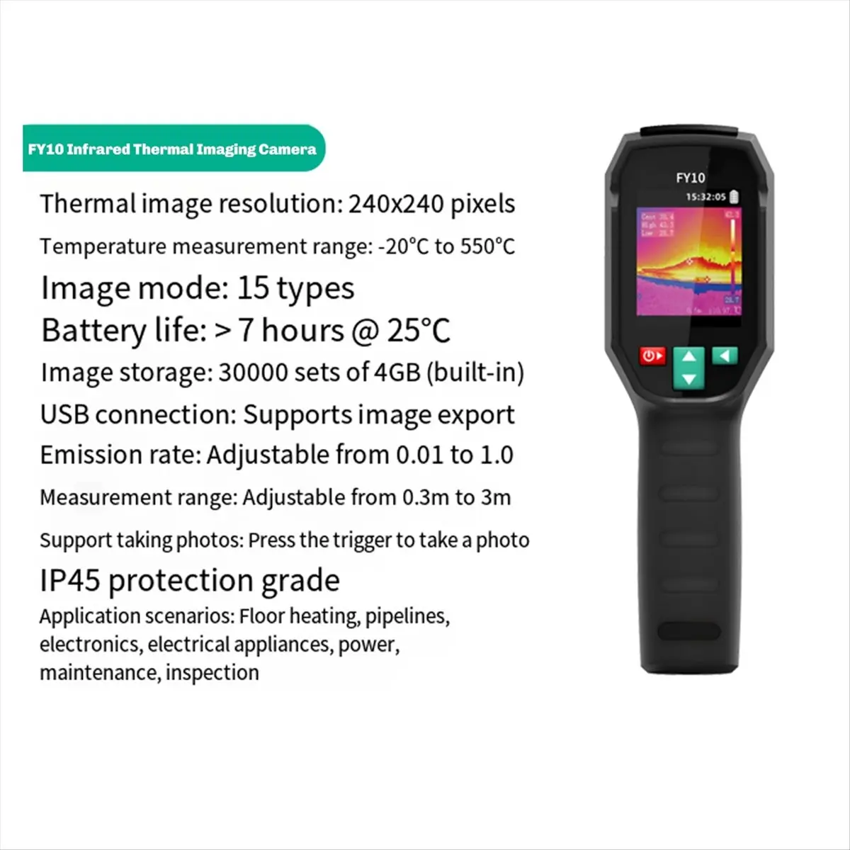 【~ New Y24A】Infrared Thermal Imaging Camera USB Rechargeable High Temperature Measurement Industrial Grade Thermal Imager
