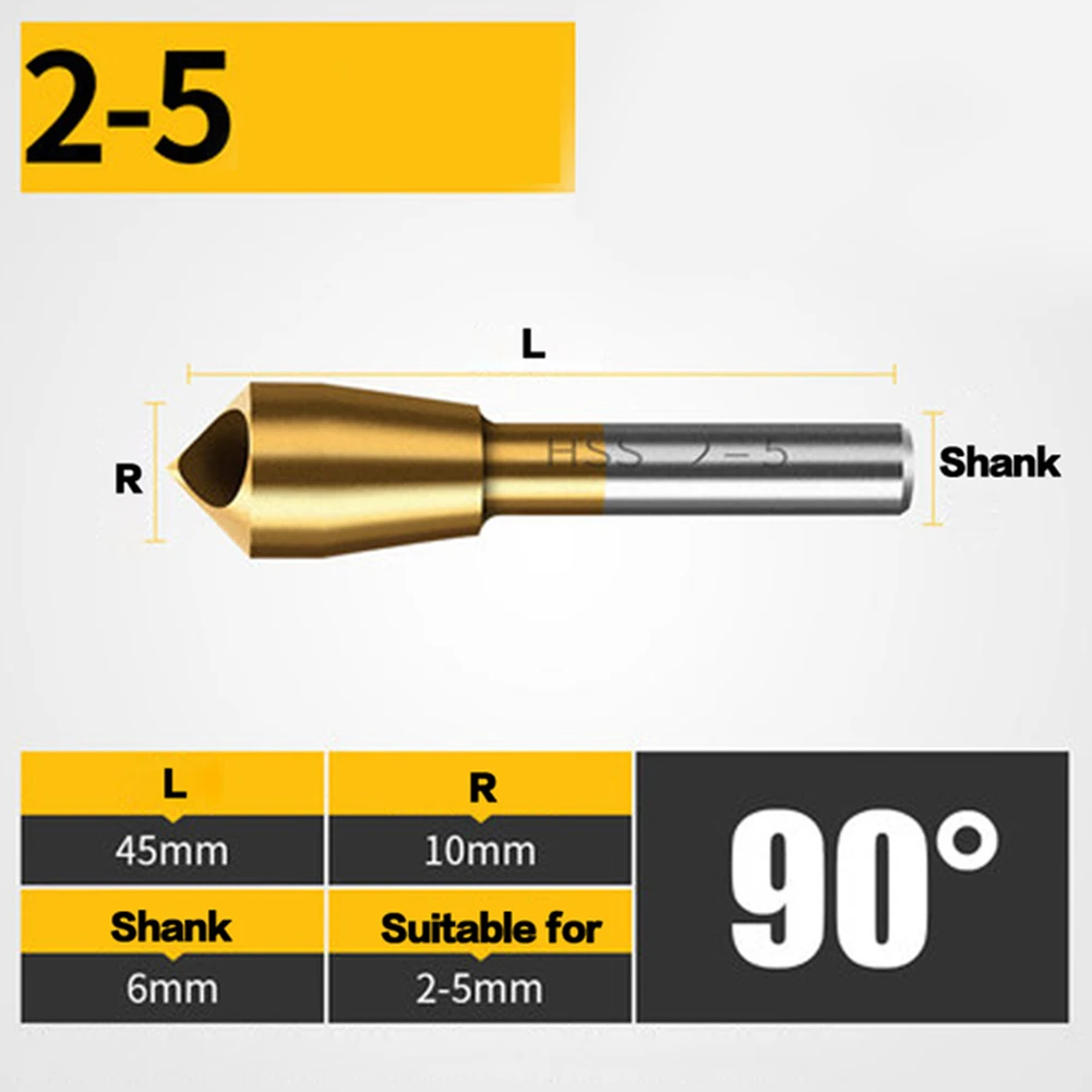 1PC HSS Coated Countersink And Deburring Drill Taper Hole Cutter Tools Woodworking Ferramentas Brocas Herramientas