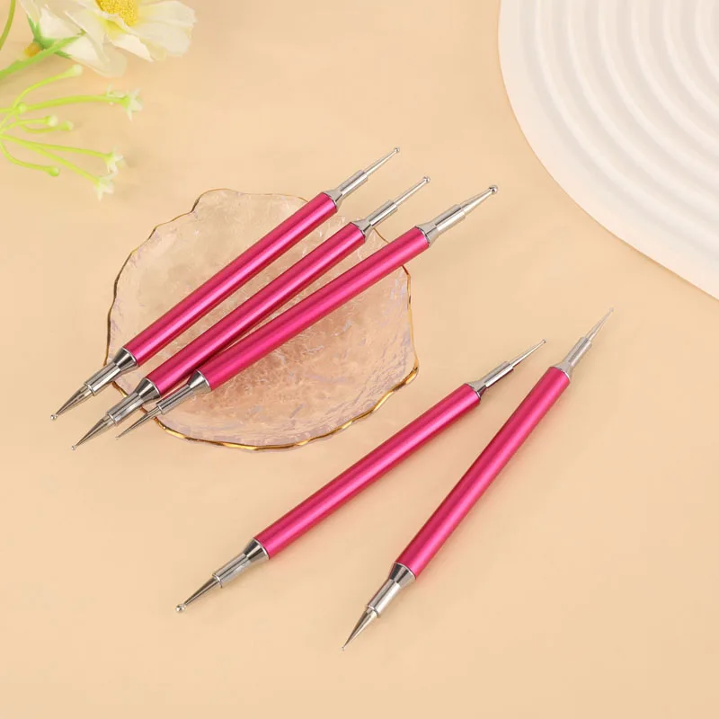 5 pz/set Double-ended Testa di Metallo Intagliare Punteggia Penna Pennello Modellazione Punteggiatura Unghie Artistiche Ceramica Argilla Strumento Strumenti di Scultura FAI DA TE