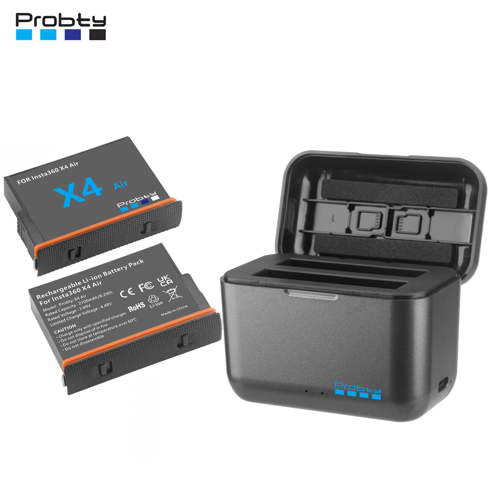 Probty For Insta360 X4 Air Replacement Battery 2100mAh for Insta 360 X4 Air Action Camera Accessories